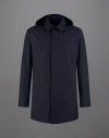 Herno Functional Wardrobe Waterproof Hooded Raincoat In Blue