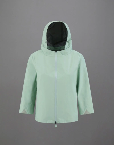 Herno Laminar Cape In Gore-tex Paclite In Seafoam Green