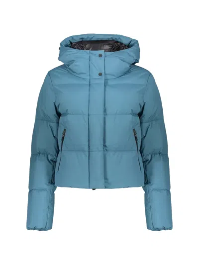 Herno Laminar Gore-tex Zip-up Puffer Jacket In Blue