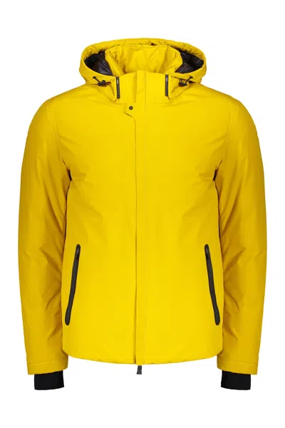 Herno Laminar Hooded Down Jacket In Yellow