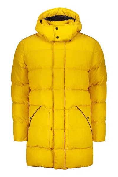 Herno Laminar Hooded Down Jacket In Yellow