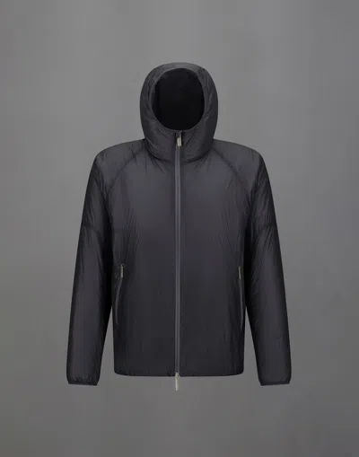 Herno Laminar Hooded Jacket In Quilted Ripstop In Black