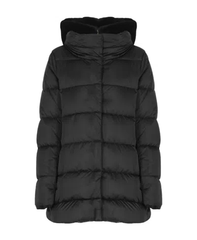 Herno Laminar Hooded Padded Coat In Black