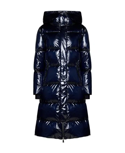 Herno Laminar Hooded Padded Coat In Blue