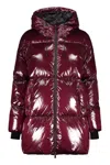 Herno Laminar Hooded Shiny Down Jacket In Red-purple Or Grape
