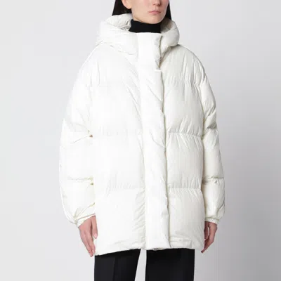 Herno Laminar Hooded Short Quilted Down Jacket In Nylon In White