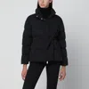 Herno Belted Puffer Jacket High Collar In Black