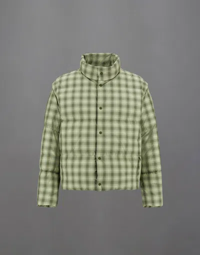 Herno Laminar Jacket In Check Woven In Green