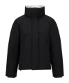 Herno Oversized Metallic Crinkle Jacket With High Collar In Black