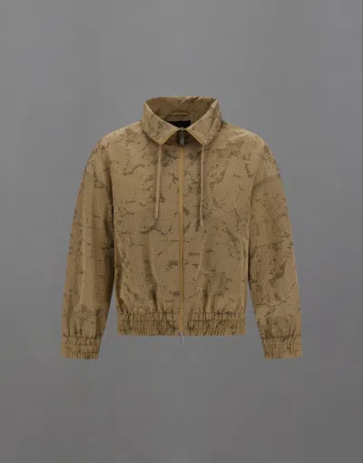 Herno Laminar Jacket In Water Jacquard In Brown