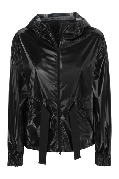 Herno Drawstring Hooded Jacket In Black