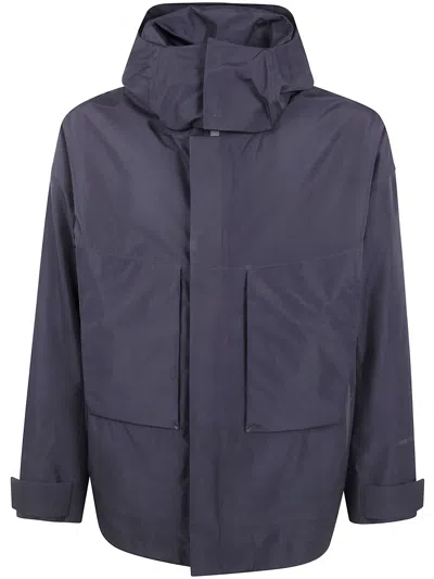 Herno Laminar Laminar Cropped Packets Parka Jacket In Blue