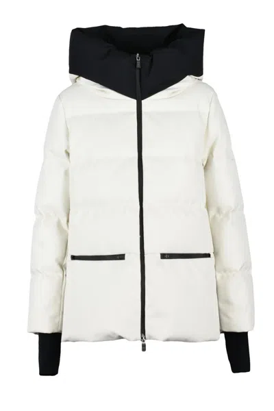Herno Laminar Laminar Down Jacket Zip - White/black In Neutral