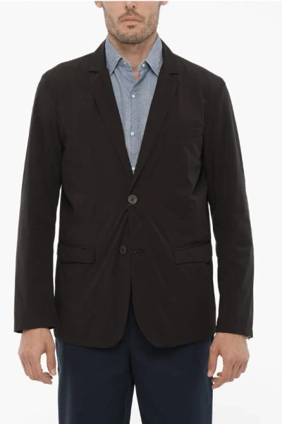 Herno Laminar Lightweight Single-breasted Blazer With Flap Pockets In Brown