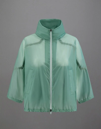 Herno Windbreaker Jacket In Liquid Shine Finish In Seafoam Green