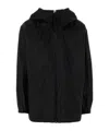 Herno High Collar Jacket Elastic Cuffs Drawstring Hem In Black
