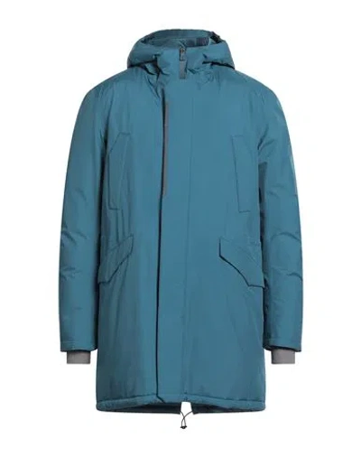 Herno Laminar Man Coat Slate Blue Size 48 Polyester