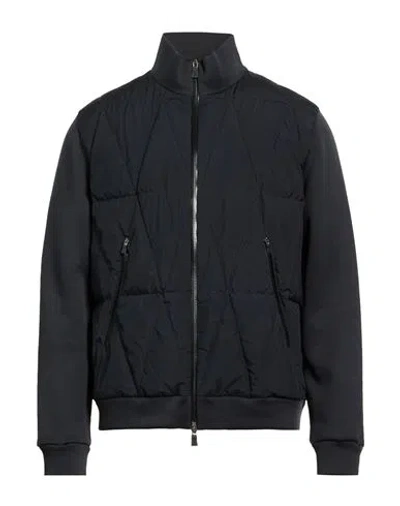 Herno Laminar Man Jacket Midnight Blue Size 40 Polyamide, Cotton, Polyester In Black