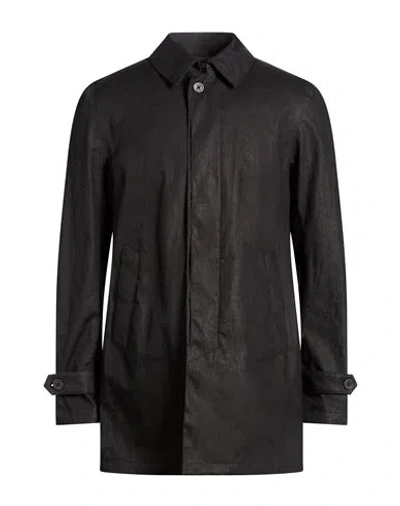 Herno Laminar Man Overcoat & Trench Coat Black Size 40 Linen