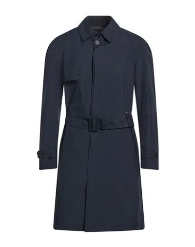 Herno Laminar Man Overcoat & Trench Coat Navy Size 40 Polyester In Blue
