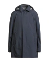 Herno Laminar Man Overcoat & Trench Coat Navy Size 42 Polyester, Polyurethane In Blue