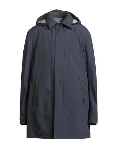Herno Laminar Man Overcoat & Trench Coat Navy Size 42 Polyester, Polyurethane