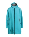 Herno Laminar Man Overcoat & Trench Coat Turquoise Size 40 Polyester, Ptfe - Polytetrafluoroethylene In Blue