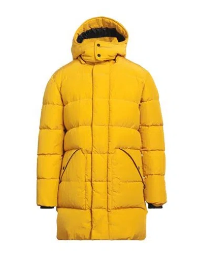 Herno Laminar Man Puffer Yellow Size 42 Polyamide, Polyurethane Coated, Elastane In Animal Print