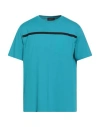 Herno Laminar Man T-shirt Turquoise Size 40 Cotton, Ptfe - Polytetrafluoroethylene, Polyester In Blue