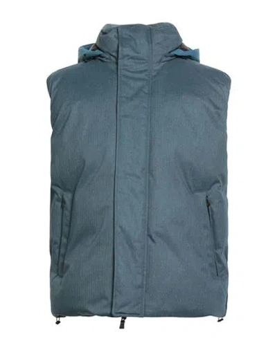 Herno Laminar Man Vest Deep Teal Size 40 Polyester In Blue