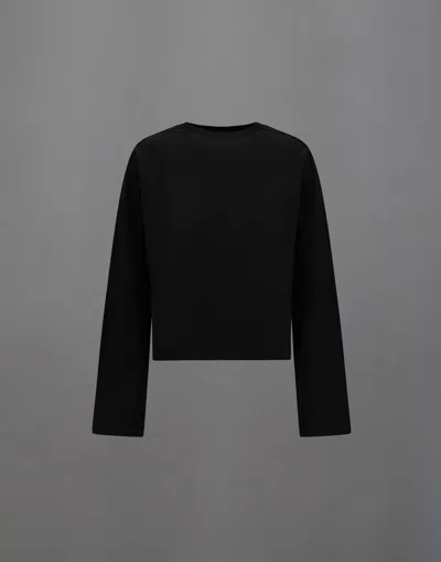 Herno Laminar T-shirt In Mercerised Jersey In Black