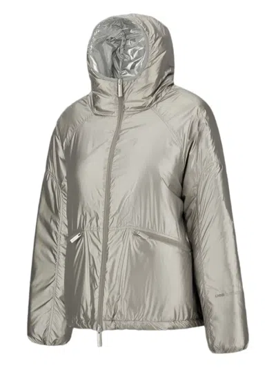 Herno Laminar Metallic Hooded Jacket In Silver