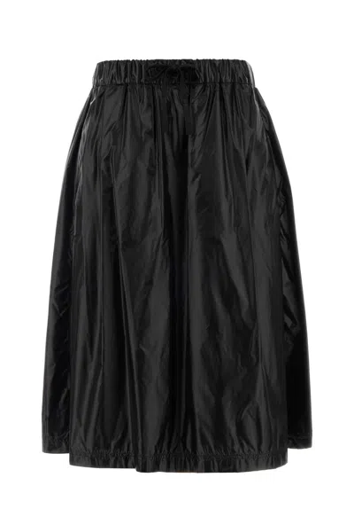 Herno Laminar Nylon Taffeta Skirt In Black