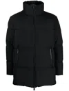 Herno Woven Half Coat With High Collar In Schwarz