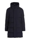 Herno Drawstring Hooded Parka Coat In Azul