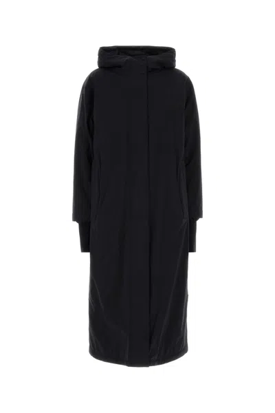 Herno Laminar Parka Lungo Con Cappuccio Staccabile In Black