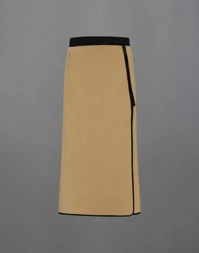 Herno Laminar Polar Fleece And Extra Light Stretch Padded Skirt In Brown