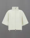 Herno Laminar Poncho In Organic-tech Feel And Extralight Stretch In Cream
