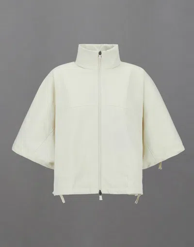 Herno Laminar Poncho In Organic-tech Feel And Extralight Stretch In Cream