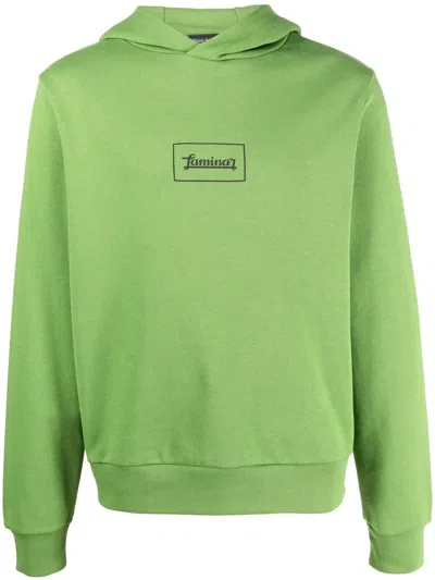 Herno Laminar-print Detail Hoodie In Grün