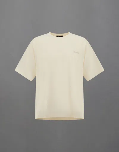 Herno Laminar Printed T-shirt In Compact Jersey In Gray
