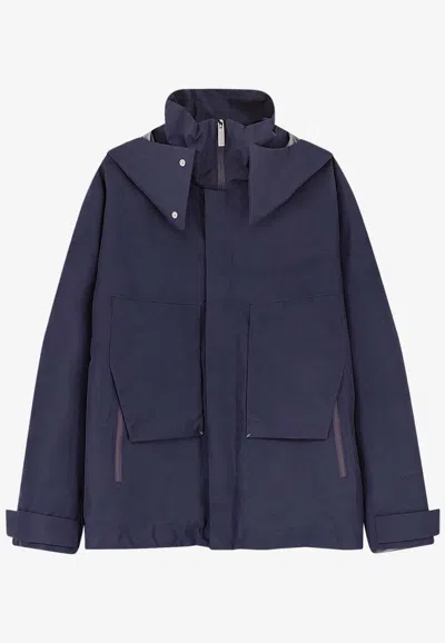 Herno Laminar Laminar Cropped Packets Parka Jacket In Blue