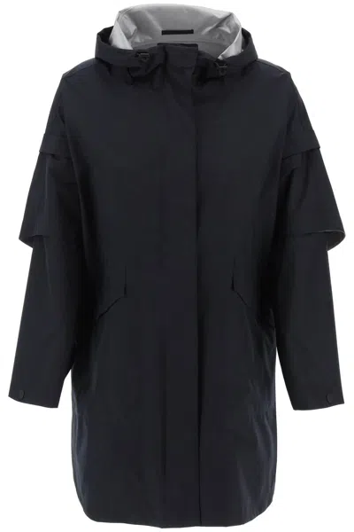 Herno Laminar "removable Sleeve Cape Coat In Black