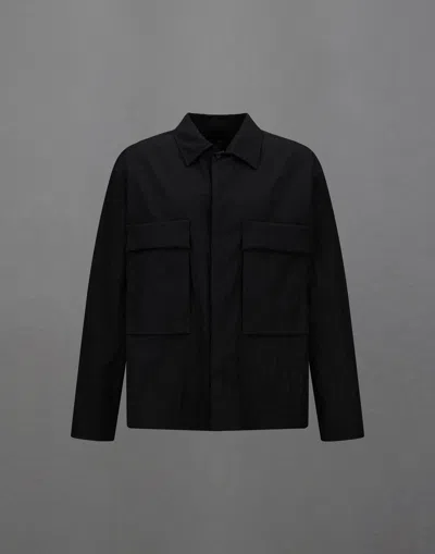 Herno Laminar Shacket In Tech-crinkle In Black