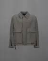 Herno Laminar Shacket In Tech-crinkle In Grey