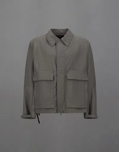 Herno Laminar Shacket In Tech-crinkle In Gray