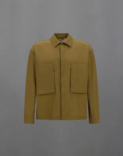 Herno Laminar Shacket In Tech-crinkle In Green