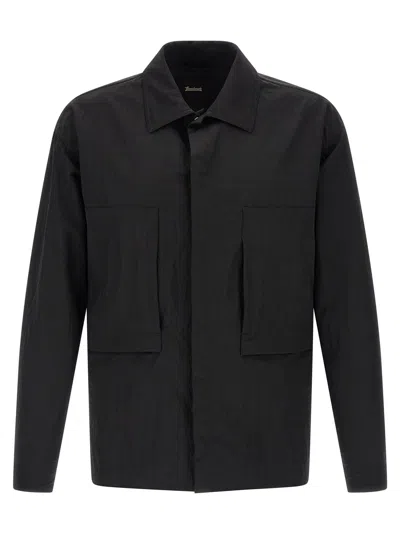 Herno Laminar Shacket Rippled Effect In Black