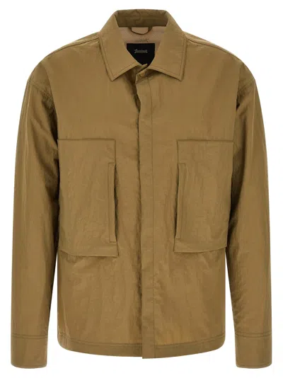 Herno Laminar Shacket Rippled Effect In Brown