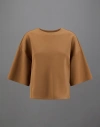 Herno Laminar Short-sleeved Sweatshirt In Tech Double In Tobacco